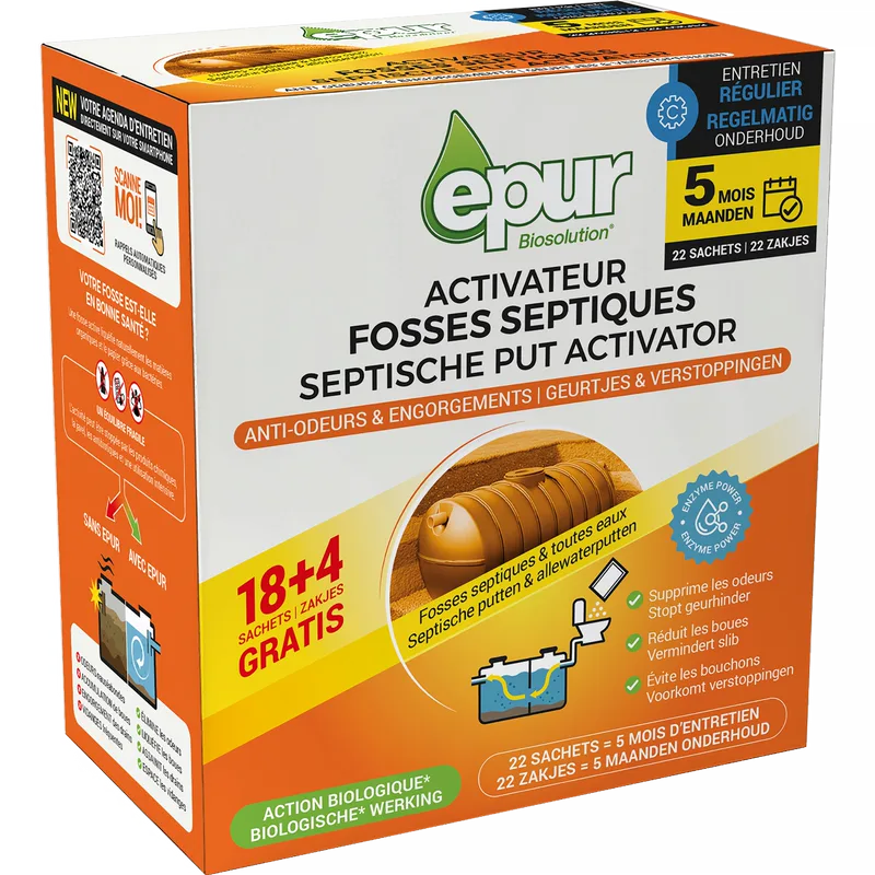 Activator septische putten 5 maanden, 22 zakjes × 25 g