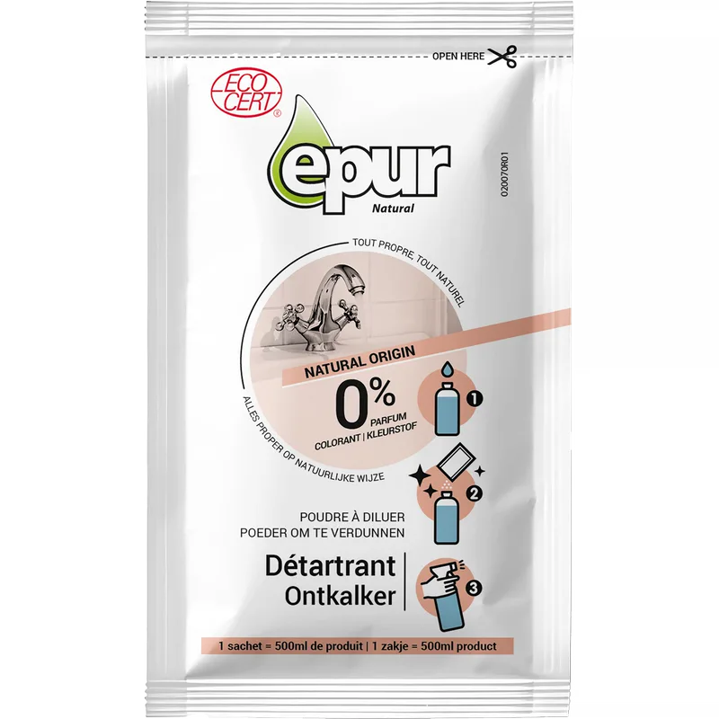 Nettoyant détartrant, 1 sachet de 20 g = 500 ml de produit
