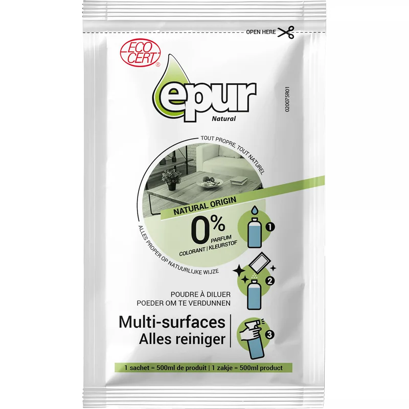 Nettoyant multi-surfaces, 1 sachet de 10 g = 500 ml de produit